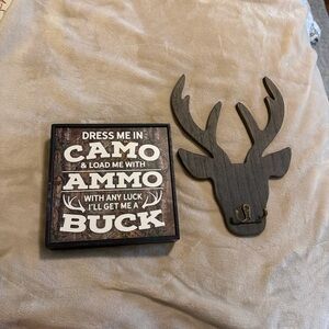 Hobby Lobby Camo and Brown Deer Wall Art Set